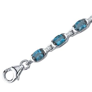 Oravo Exceptionally Stunning Oval Shaped Gemstone Bracelet in Sterling