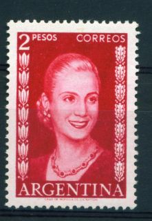 Argentina First Lady Eva Peron Evita Stamp 1952 MLH