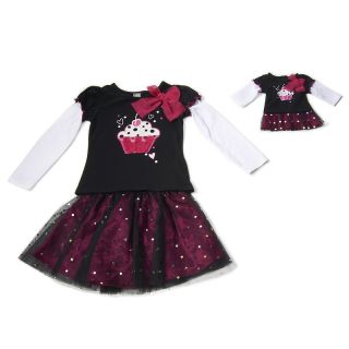 Dollie & Me Child and Doll Matching Cupcake Top and Skirt Set