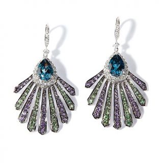 Yours by Loren 7.72ct Multigemstone Sterling Silver Peacock Earring