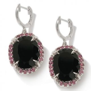  onyx and pink tourmaline sterling silver earrings rating 4 $ 46 53