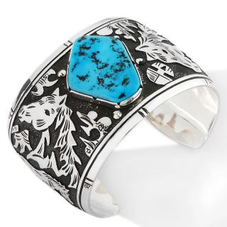 Chaco Canyon Southwest Sterling Silver and Turquoise Horse Cuff Bra