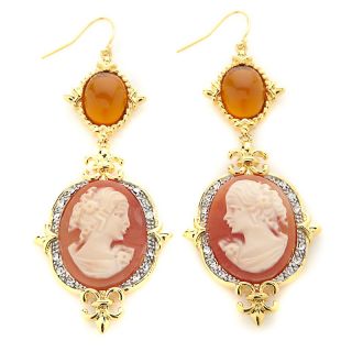  and simulated brown quartz goldtone earrings rating 4 $ 49 95 s h