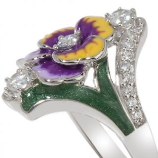 Absolute Xavier .58ct Absolute™ Pavé and Enamel Pansy Ring