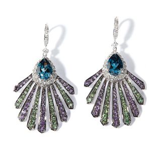 Yours by Loren 7.72ct Multigemstone Sterling Silver Peacock Earring