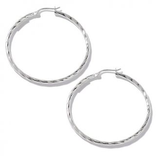 sterling silver diamond cut 1 58 medium hoop earrings d