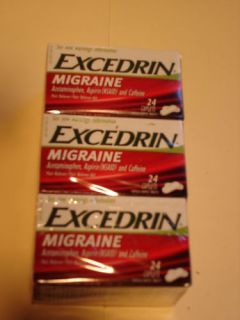 Excedrin Migraine 3 Pack 24 ea (72 caplets) NEW Sealed