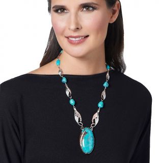 Jay King Anhui Turquoise Copper and Silver Drop Necklace