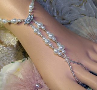 Fantasy Wedding Pearl Barefoot Jewelry Sandals Beach