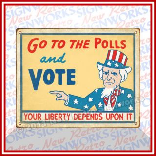 Uncle Sam Liberty Sign Vote Election Vintage Plaque