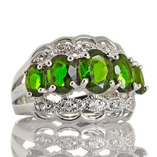 Jewelry Rings Gemstone 3.88ct Chrome Diopside and White Topaz