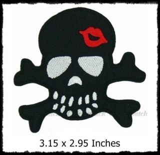 Rockabilly Skull Emo Applique Embroidered Patch BP050