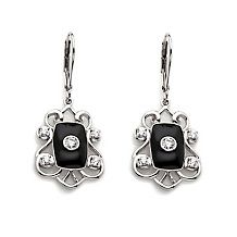 xavier 44ct absolute black enamel filigree earrings $ 59 95