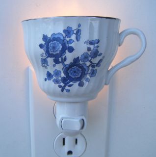 Enoch Wedgwood Royal Blue Ironstone Tea Cup Custom Made Night Light