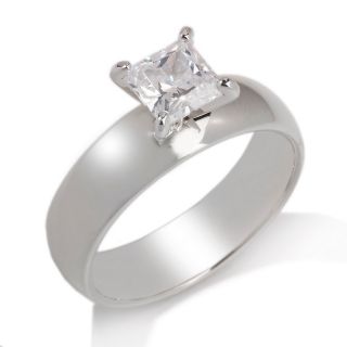 1ct Absolute™ Princess Cut Wide Band Solitaire Ring