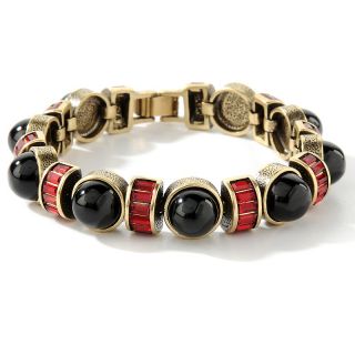 Masterful Combination of Color Black Onyx and Crystal Line Bracelet