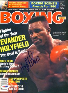 Evander Holyfield Signed Boxing Scene Magazine PSA DNA