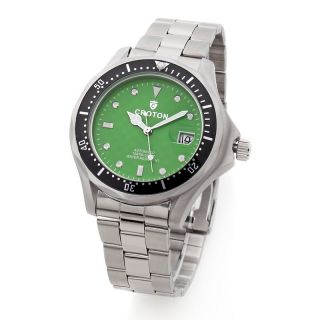 Croton Croton Mens Green Dial Stainless Steel Automatic Watch