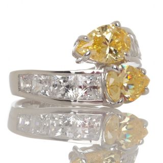 Daniel K 5.4ct Absolute™ Canary Pear and Channel Set Princess Cut