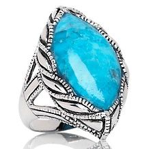 Sally C Treasures Marquise Shape Turquoise Twist Sterling Silver Ea