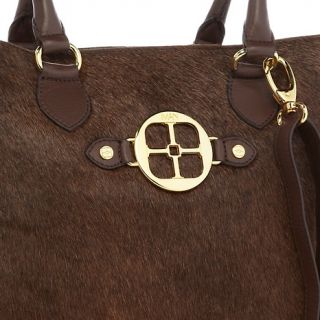 IMAN Platinum Luxe Leather & Ponyhair Tote with Metal Accents