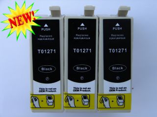  BLACK NEW T127 Ink for EPSON WORKFORCE 60 545 630 633 635 840 Non OEM