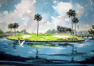 Original Watercolor   J. Everett Draper   TPC   Ponte Vedra, FL