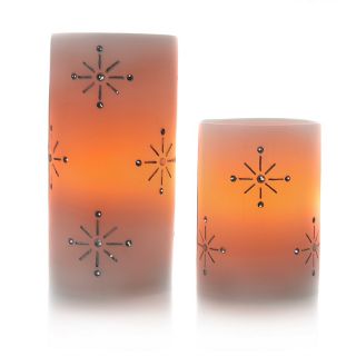 Winter Lane 4 and 6 Jewel Snowflake Flameless LED Candles