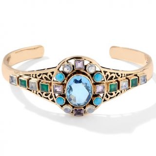  10 3ct blue quartz multigemstone cuff bracelet rating 2 $ 76 93 s h