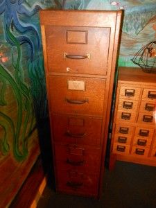 Antique Yawman Erbe NY Oak File Cabinet Professional Office Furniture
