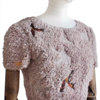 Erdem Runway Collection Grey Mango Textured Silk Chiffon Silvia Dress