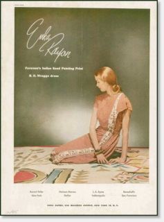 1945 enka rayon indian print dress vintage print ad