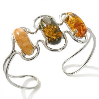 Age of Amber Age of Amber Tri Color Amber Sterling Silver Cuff