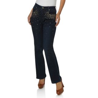  stretch denim boot cut jeans with antique studs rating 21 $ 34 93 s h