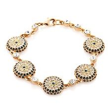 Real Collectibles by Adrienne® Jeweled Buckle Leather Strap Bracelet