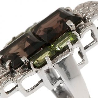 Nicky Butler 9.8ct Smoky Quartz and Peridot Art Deco Sterling Silve