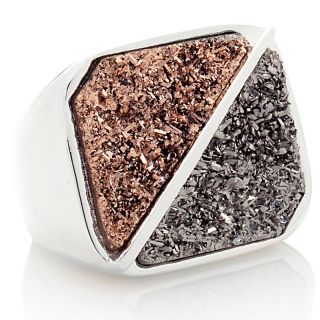  color and rose color drusy split rectangular ring rating 14 $ 89 90