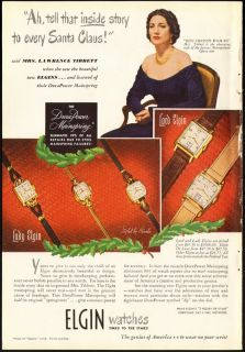1948 Print Ad Elgin Watch Mrs Lawrence Tibbett Story for Santa Claus