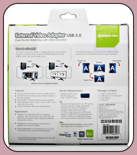 IOGEAR USB 2 0 External VGA Video Card GUC2015V Dual Monitors Made