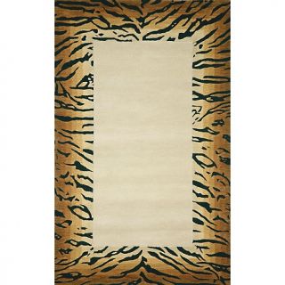 108 2779 trans ocean seville tiger border wool rug brown 8 x 10 rating