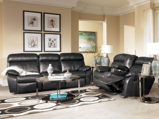 FABRICE   CONTEMPORARY BONDED LEATHER POWER RECLINER SOFA COUCH SET