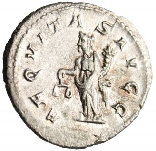  Silver AR Antoninianus AEQUITAS Equality Ric 27B EF Authentic