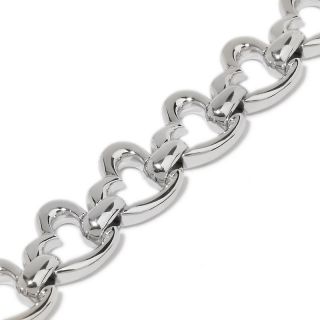 107 6237 sterling silver heart shaped link 7 1 2 bracelet rating 2 $