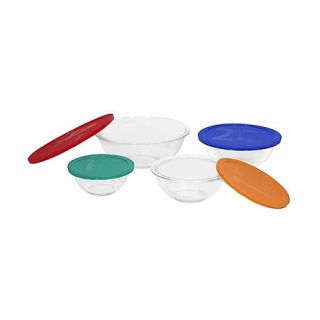 109 1452 pyrex 8 piece mixing bowl with colored lid set note customer