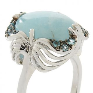 Opulent Opaques Milky Aquamarine and Blue Topaz Sterling Silver Ring