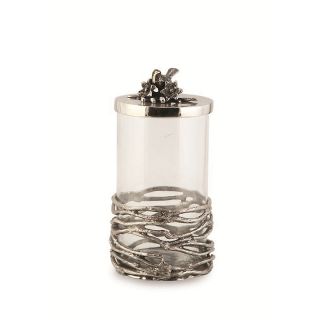 112 9962 star home designs bird and branches tall covered glass jar