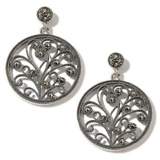 107 6268 sterling silver marcasite circle drop earrings rating be the