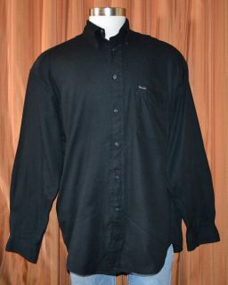 Faconnable Long Sleeve Black Button Front 100 Cotton Oxford Shirt Mens