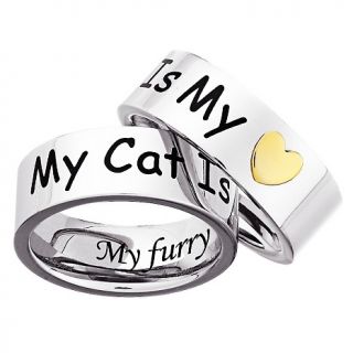 106 9685 stainless steel engraved cat lover s ring note customer pick