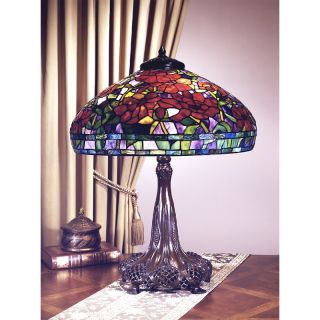 112 1156 dale tiffany red peony replica table lamp rating be the first